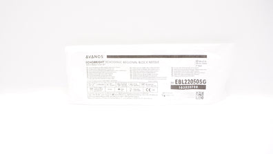 Avanos EBL22050SG EchoBright Echogenic Regional Block Ndle 22Ga x 2inch